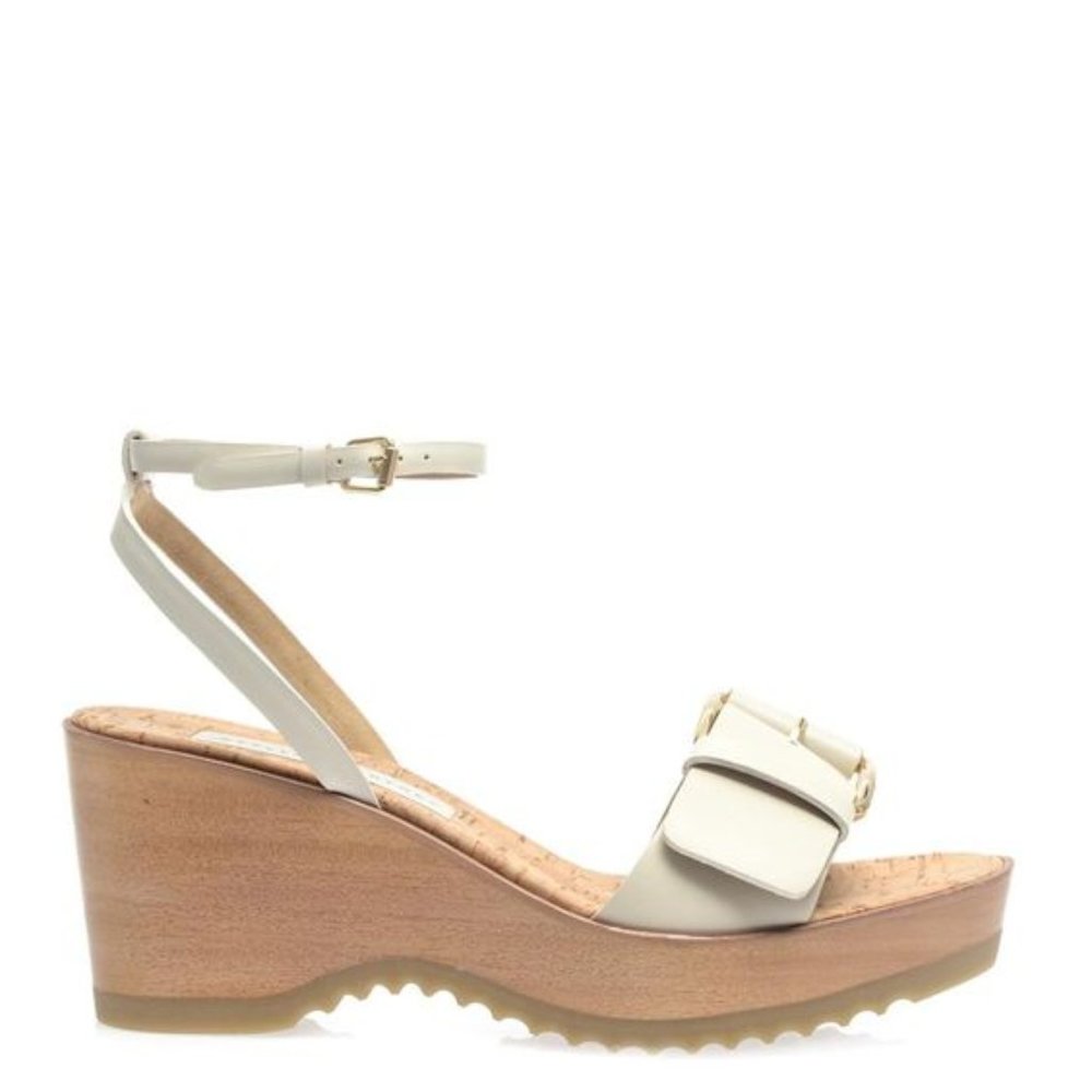 STELLA MCCARTNEY Linda White Wedge Sandals